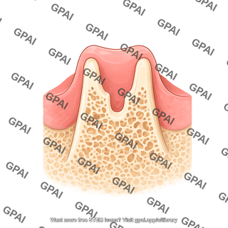 Tooth premolar woven bone in gums