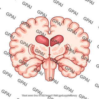 Brain coronal cut at thalamus parahippocampal fusiform gyrus