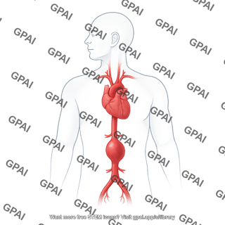 Adult with aneurysm of descending thoracic aorta