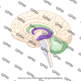 Brain sagittal cut limbic system