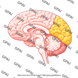 Brain sagittal cut occipital lobe 331