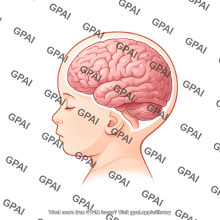 Baby head with brain lateral hairless