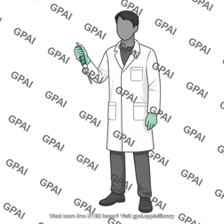 Scientist male straight hair holding pipette