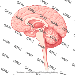 Brain sagittal cut brainstem 183