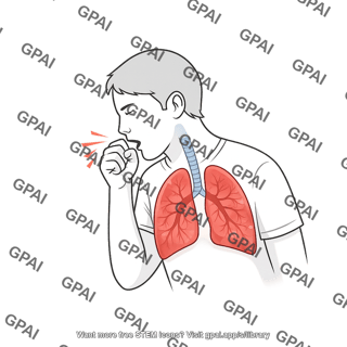 Coughing adult male inflamed lungs