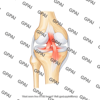 Knee joint anterior tendons inflamed acl