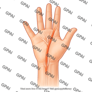 Hand wrist palmar view palmaris longus tendon