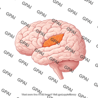 Brain insular cortex lateral highlighted