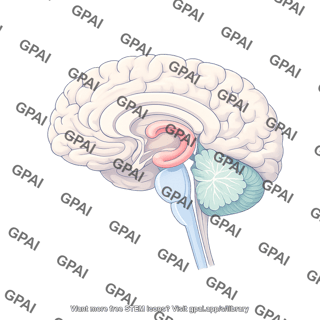 Brain sagittal cut hippocampus