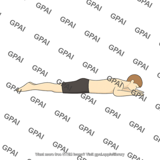Adult prone gender neutral lateral silhouette