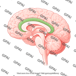 Brain sagittal cut cingulate gyrus 549