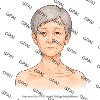 Elderly adult head female underweight anterior 966