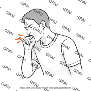 Coughing adult male