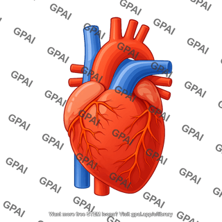 Heart simplified with coronary arteries