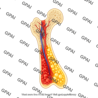 Bone marrow femur red and yellow