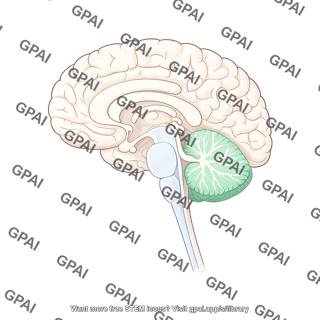 Brain sagittal cut cerebellum