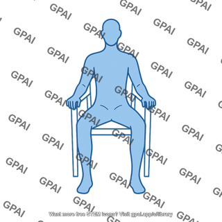 Human body outline gender neutral sitting in a chair 97