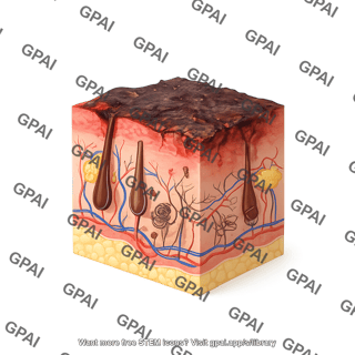 Skin tissue cube burned