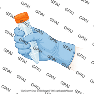 Hand gloved holding falcon tube