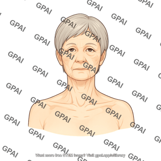Elderly adult 6 head female anterior 882