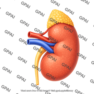 Kidney right with adrenal gland