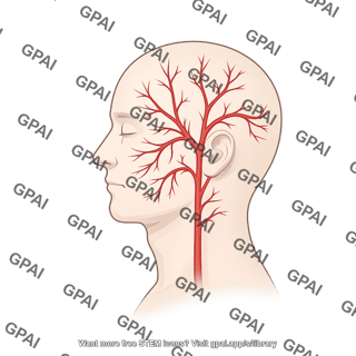 Temporal artery lateral faded