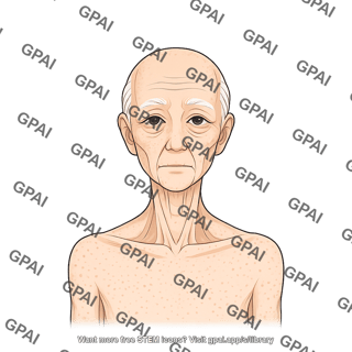 Elderly adult head 6 gender neutral underweight anterior