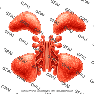 Paranasal sinuses anterior view inflamed