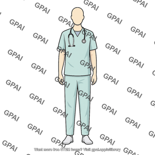 Gender neutral person with scrubs