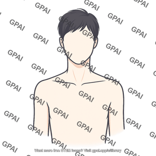 Gender neutral adult head and chest anterior