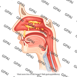 Rhinitis upper respiratory tract cross section with nasal po