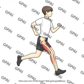 Adult running gender neutral lateral with hamstrings silhouette