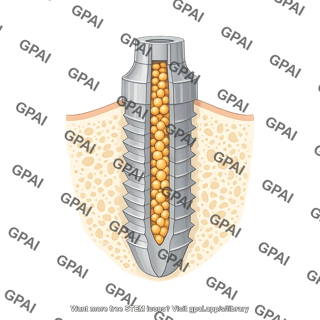 Dental implant drug delivery cross section