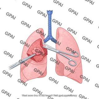 Lung cancer surgery segmental resection human