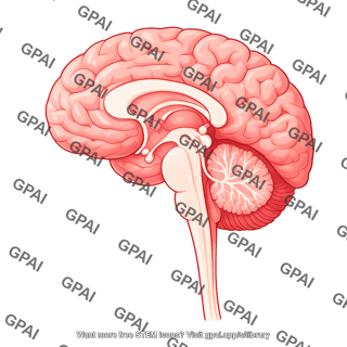 Brain sagittal cut cerebellum 614
