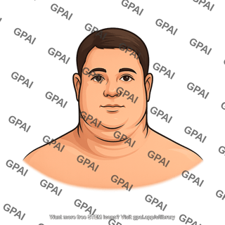 Adult male obese head anterior