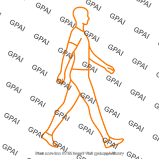 Adult walking gender neutral gait cycle 7 lateral silhouette