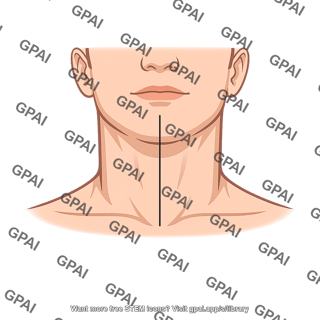 Midline of neck