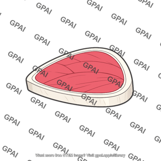Raw meat slice