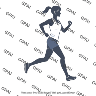 Adult running female lateral silhouette