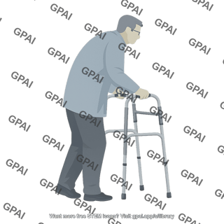 Elder using walker