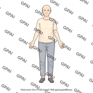 Elderly adult gender neutral anterior clothed