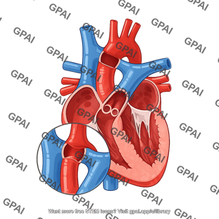 Heart aortic coarctation cross section