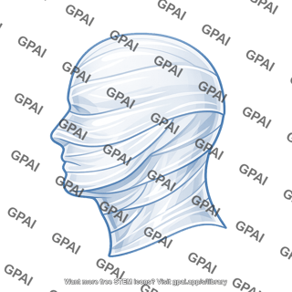 Head wrapped in bandages