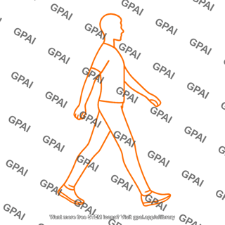 Adult walking gender neutral gait cycle 5 lateral silhouette