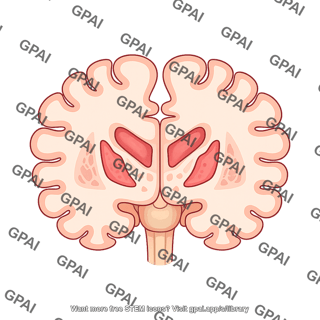 Brain coronal cut at thalamus insula