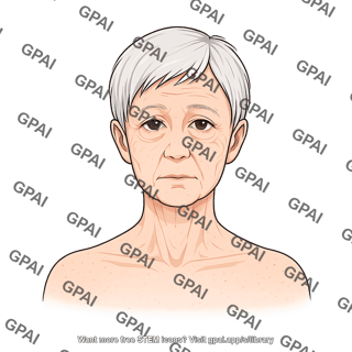 Elderly adult 5 head gender neutral anterior