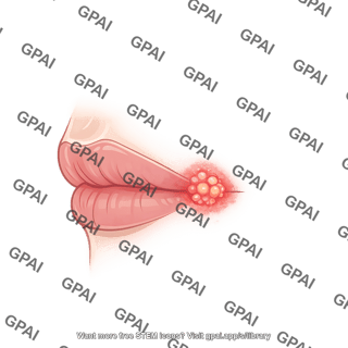 Lips with cold sore