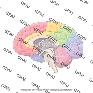 Brain medial view with desikan killiany parcellations