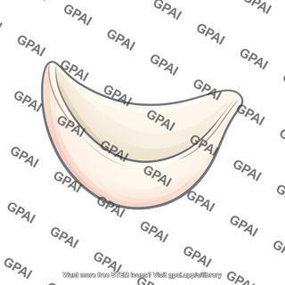Left cusp of pulmonary valve